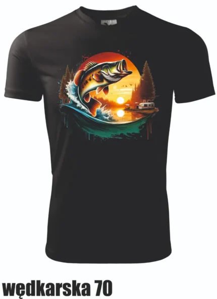 Koszulka - Ryba na tle słońca