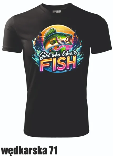 Koszulka - Girl who likes to fish