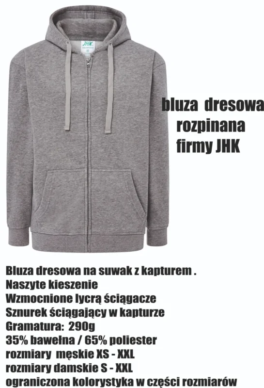 JHK - bluza dresowa rozpinana