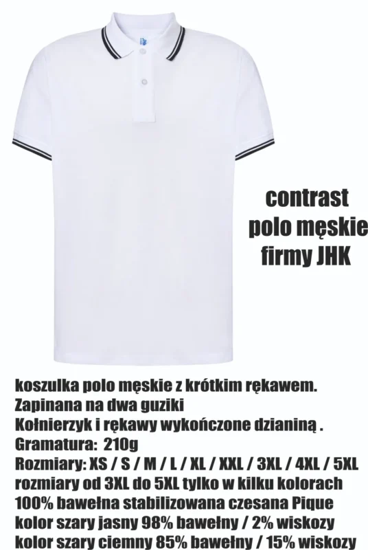 JHK - polo męskie contrast