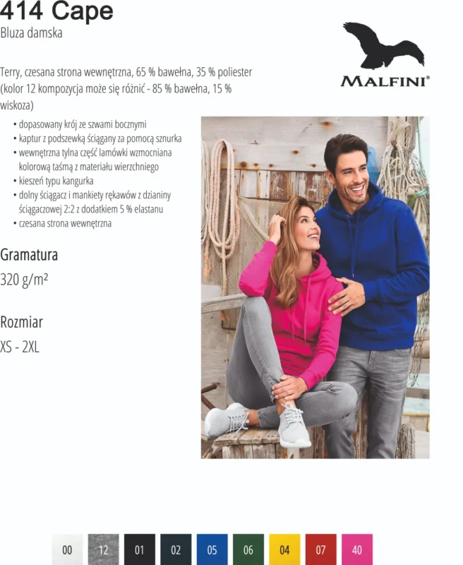 MALFINI - bluza damska typu kangurek