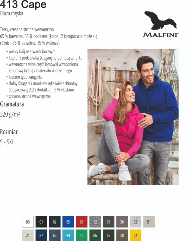 MALFINI - bluza męska typu kangurek