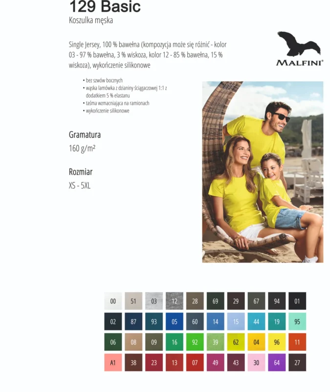 MALFINI - t-shirt BASIC męski