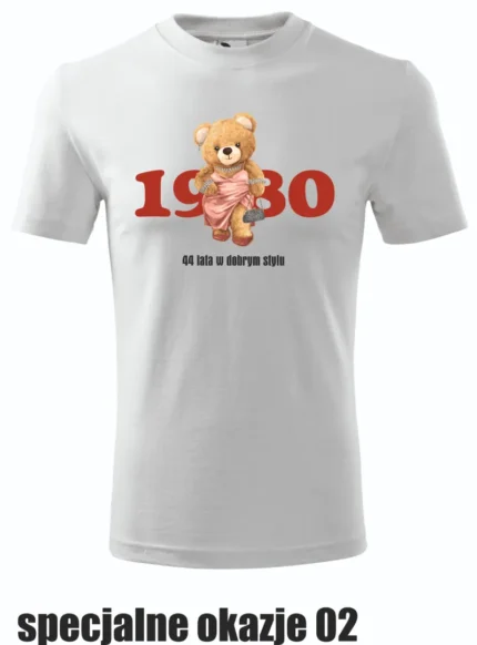 Koszulka - Miś z datą urodzenia