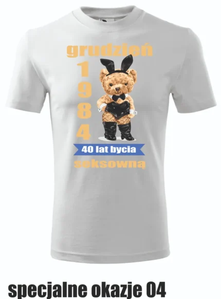 Koszulka - Miś z datą urodzenia