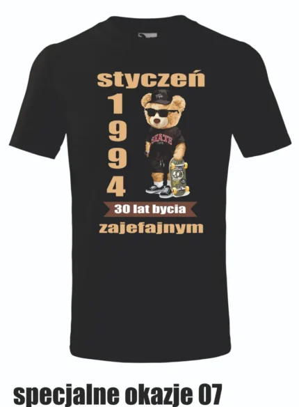 Koszulka - Miś z datą urodzenia